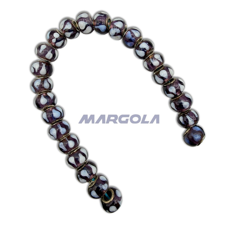 Chunky Rondelle Large Hole Lampwork Glass Beads - P12081