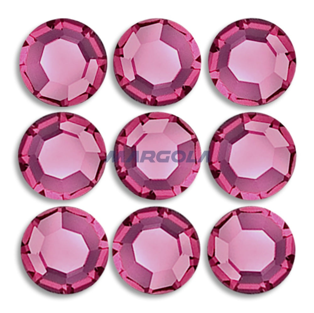 Preciosa & Jablonex Hot Fix Extra 2-Cut Glass Chaton Rose Flatback Rhinestones 40ss