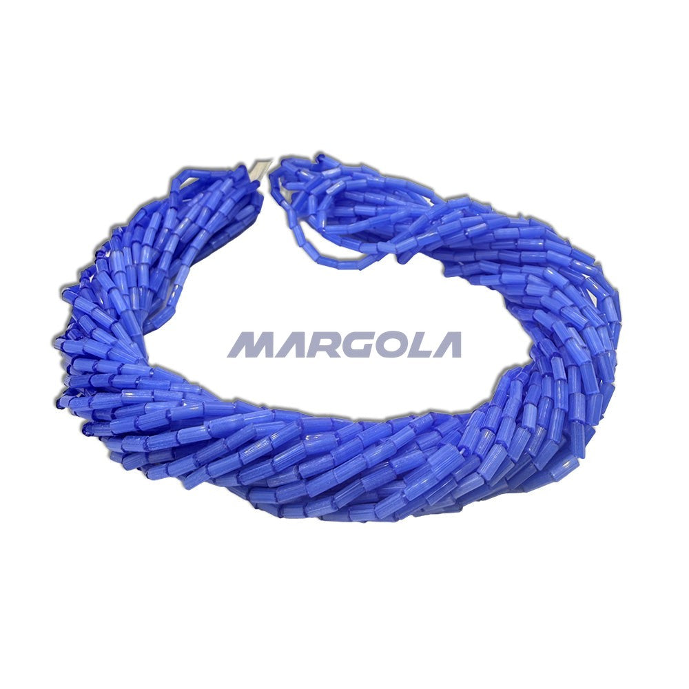 BUGLE #2 (4.5mm) BLUE SATIN PRECIOSA ORNELA BEADS