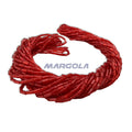 BUGLE #2 (4.5mm) RED SATIN PRECIOSA ORNELA BEADS