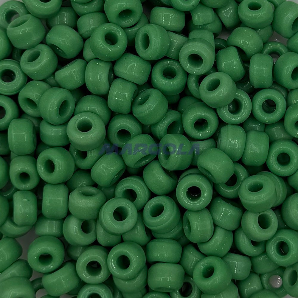 Czech Glass Crow Beads 9mm GREEN