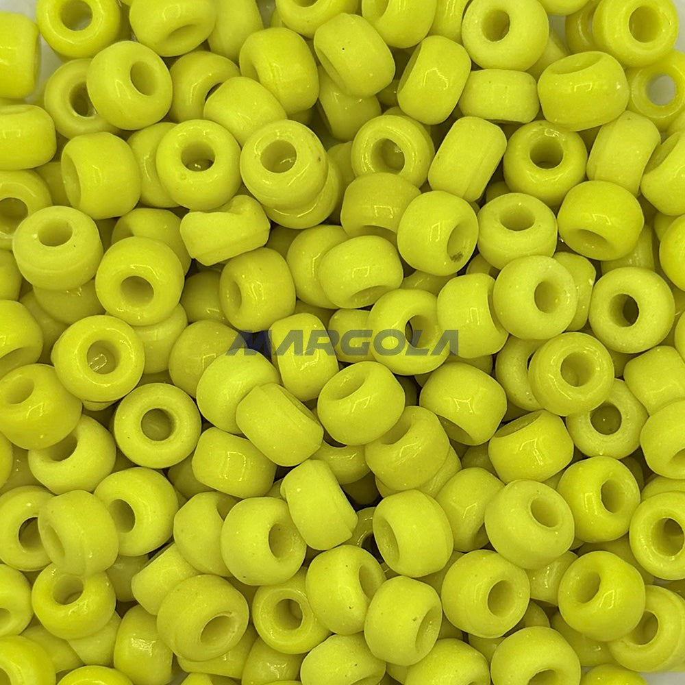 Czech Glass Crow Beads 9mm YELLOW