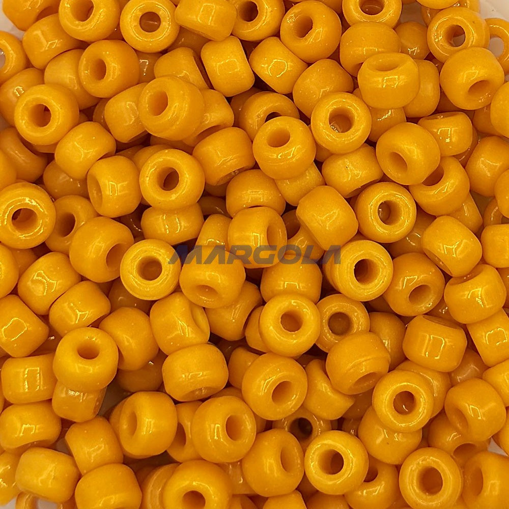 Czech Glass Crow Beads 9mm ORANGE