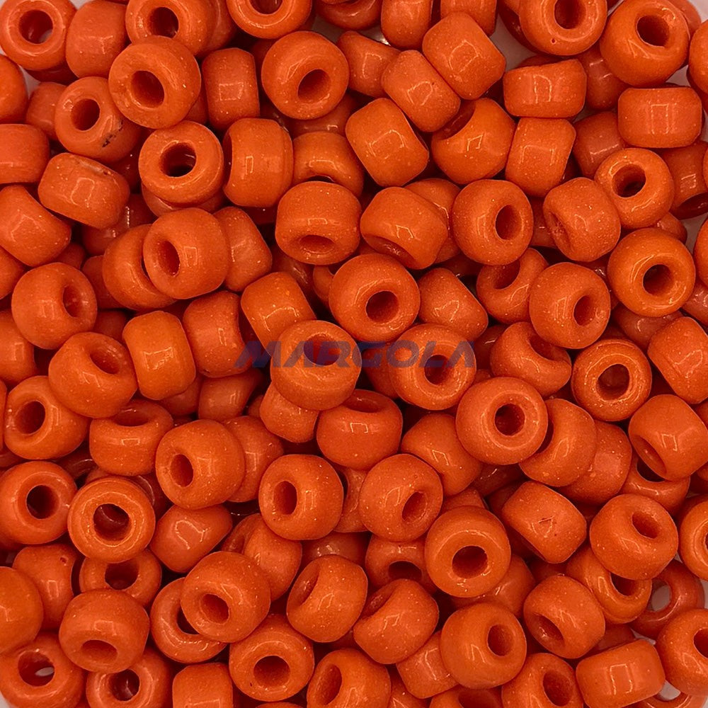 Czech Glass Crow Beads 9mm DARK ORANGE