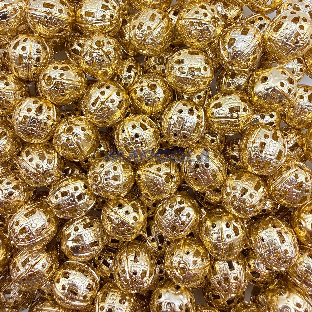 Aluminum Filigree ROUND 10mm GILT