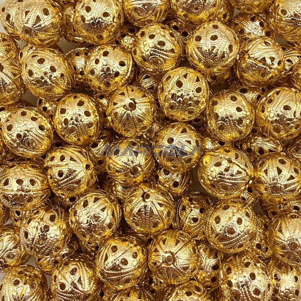 Aluminum Filigree ROUND 12mm GILT