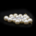 Urea Resin Pearl on Gold Brass Eye Pin Round 14mm White Pearl Luster