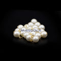 Urea Resin Pearl on Gold Brass Eye Pin Round 8mm White Pearl Luster