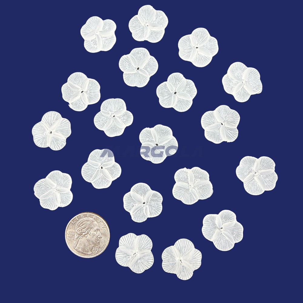 Plexi-Lalique Flower 20mm Frosted Crystal