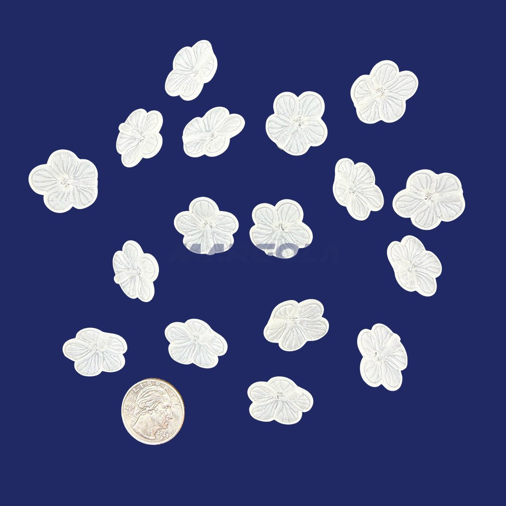 Plexi-Lalique Daisy button 23mm Frosted Crystal