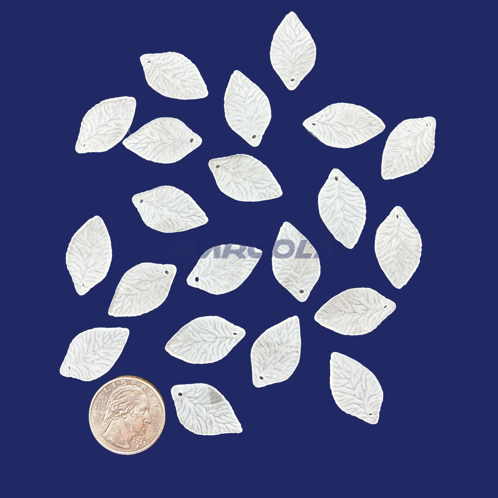Plexi-Lalique Leaf 25x15mm Frosted Crystal