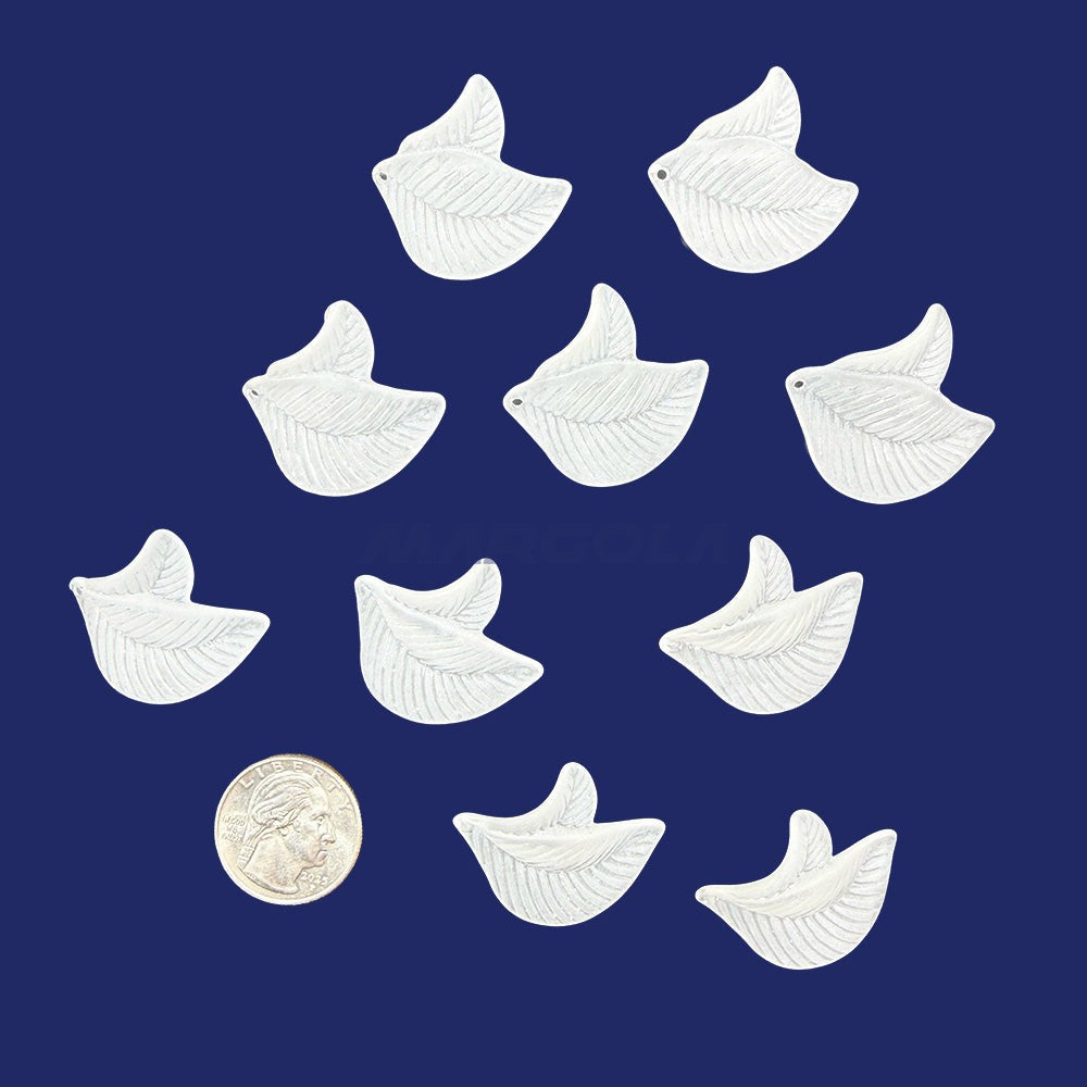 Plexi-Lalique Leaves 34x32mm Frosted Crystal