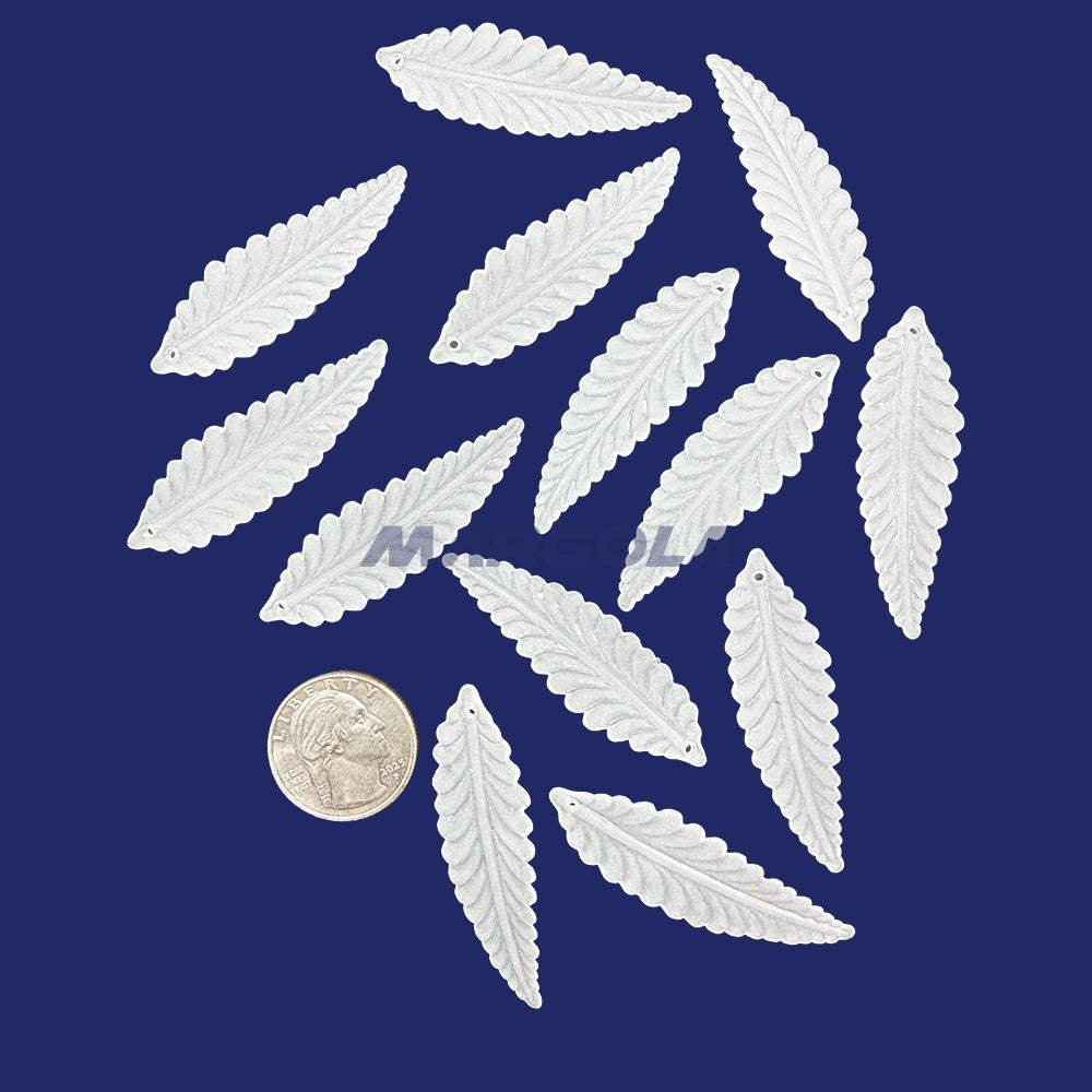 Plexi-Lalique Leaf 52.5x15mm Frosted Crystal
