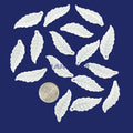 Plexi-Lalique Leaf 41x15mm Frosted Crystal
