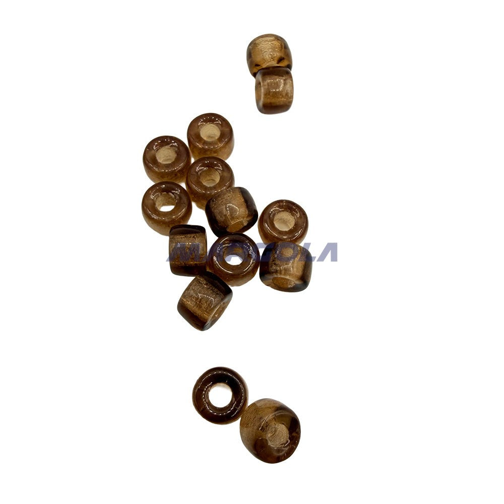 Czech Glass Roller Beads 6mm LIGHT SMOKE TOPAZ TRANSPARENT