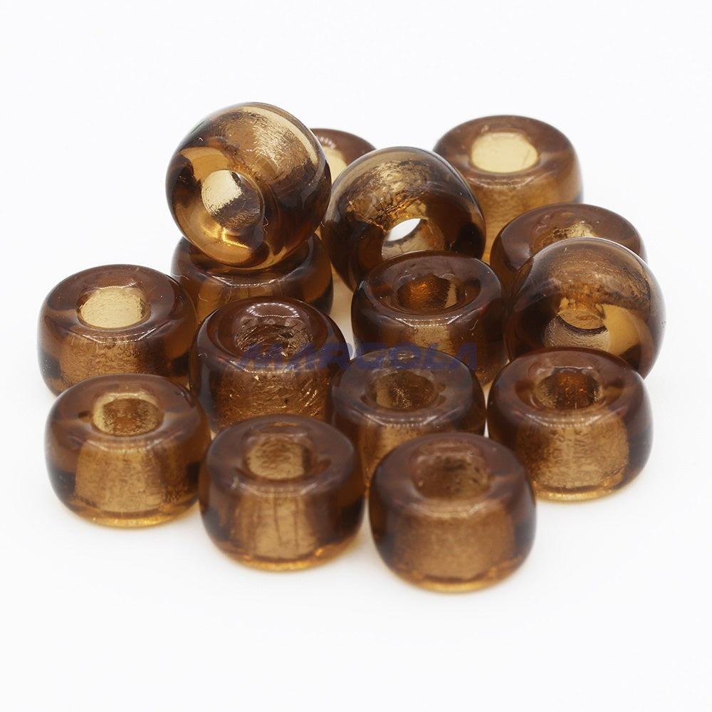 Czech Glass Roller Beads 6mm SMOKE TOPAZ TRANSPARENT