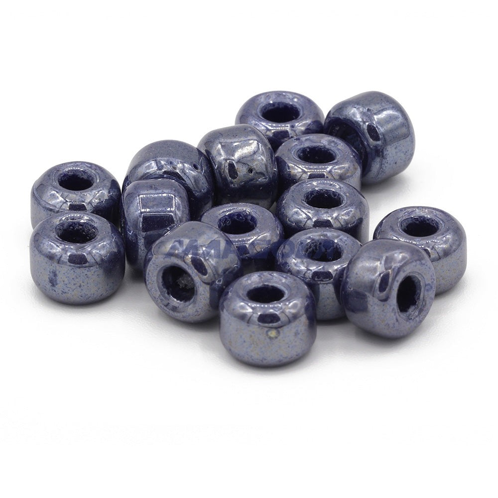 Czech Glass Roller Beads 6mm GUNMETAL