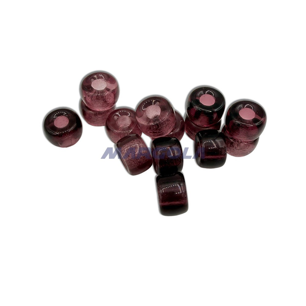 Czech Glass Roller Beads 6mm AMETHYST TRANSPARENT