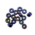 Czech Glass Roller Beads 6mm BLUE IRIS METALLIC