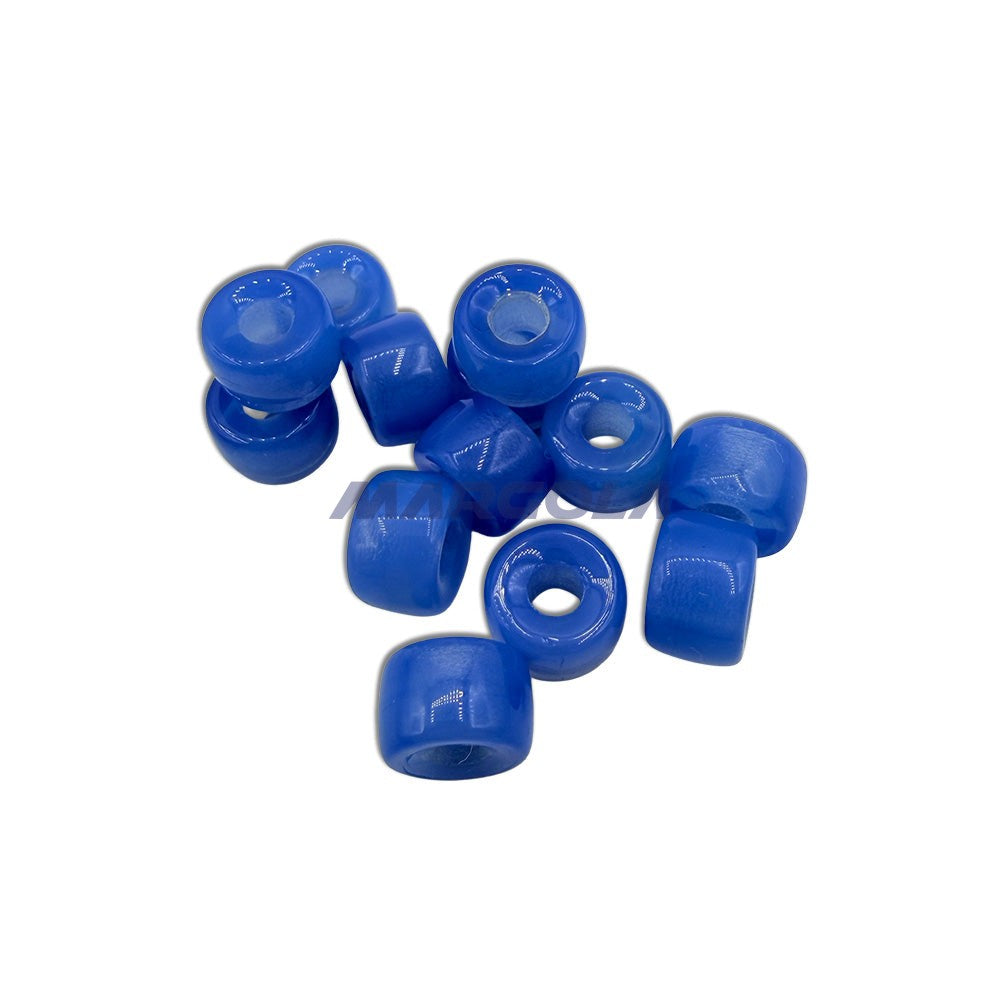 Czech Glass Roller Beads 6mm TRANSLUCENT BLUE OPAL GLASS