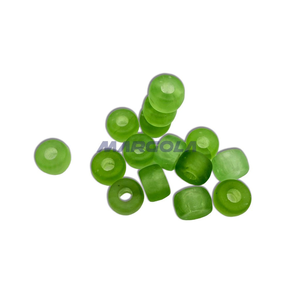 Czech Glass Roller Beads 6mm PERIDOT TRANSPARENT MATTE