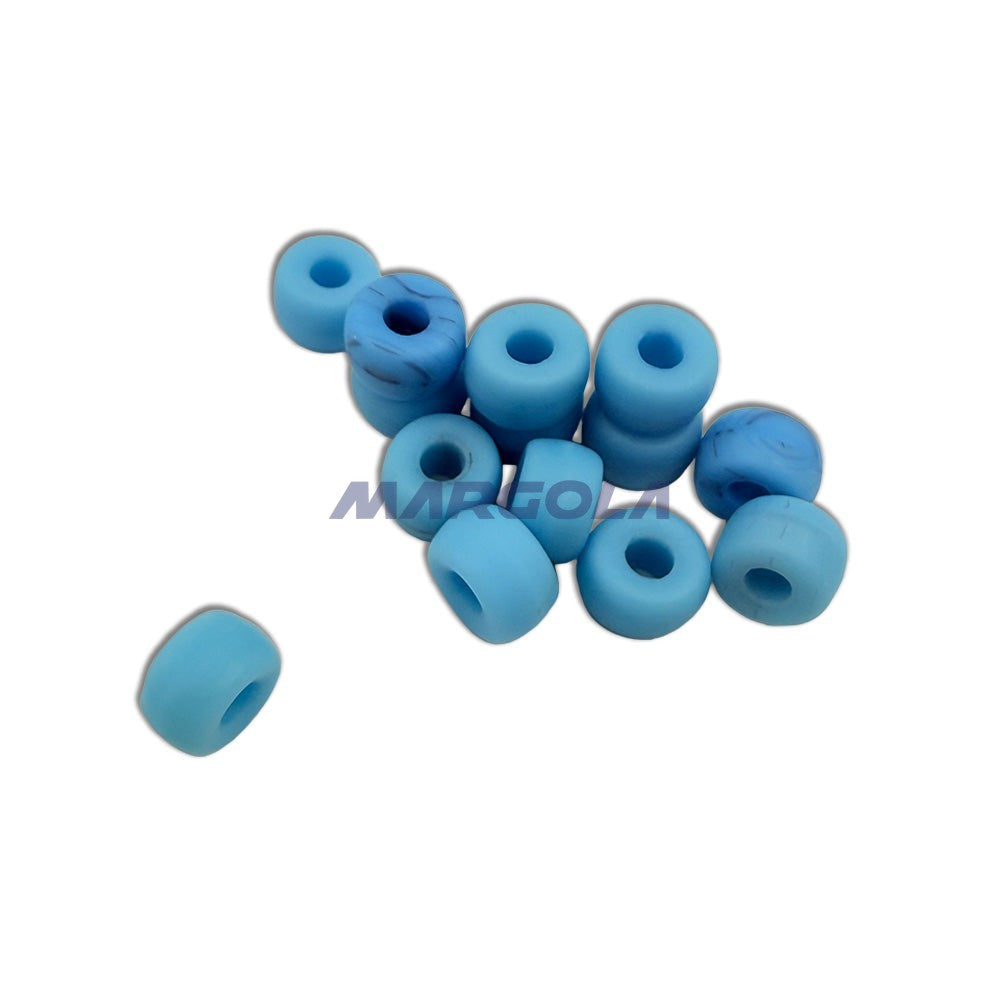 Czech Glass Roller Beads 6mm BLUE TURQUOISE MATTE OPAQUE