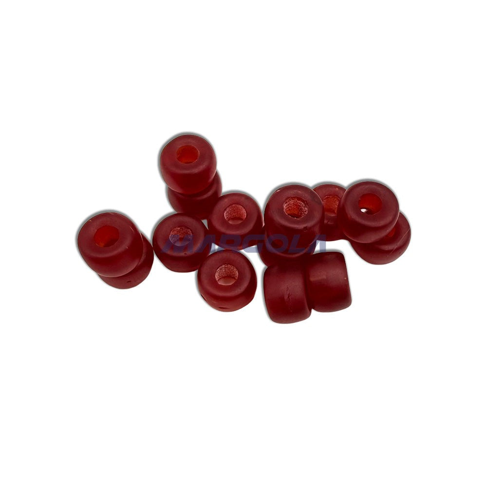 Czech Glass Roller Beads 6mm SIAM RUBY TRANSPARENT MATTE