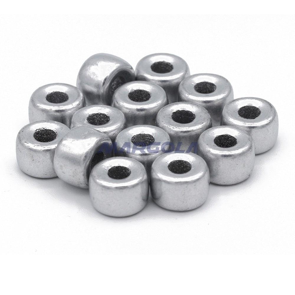 Czech Glass Roller Beads 9mm SOFT SILVER OPAQUE