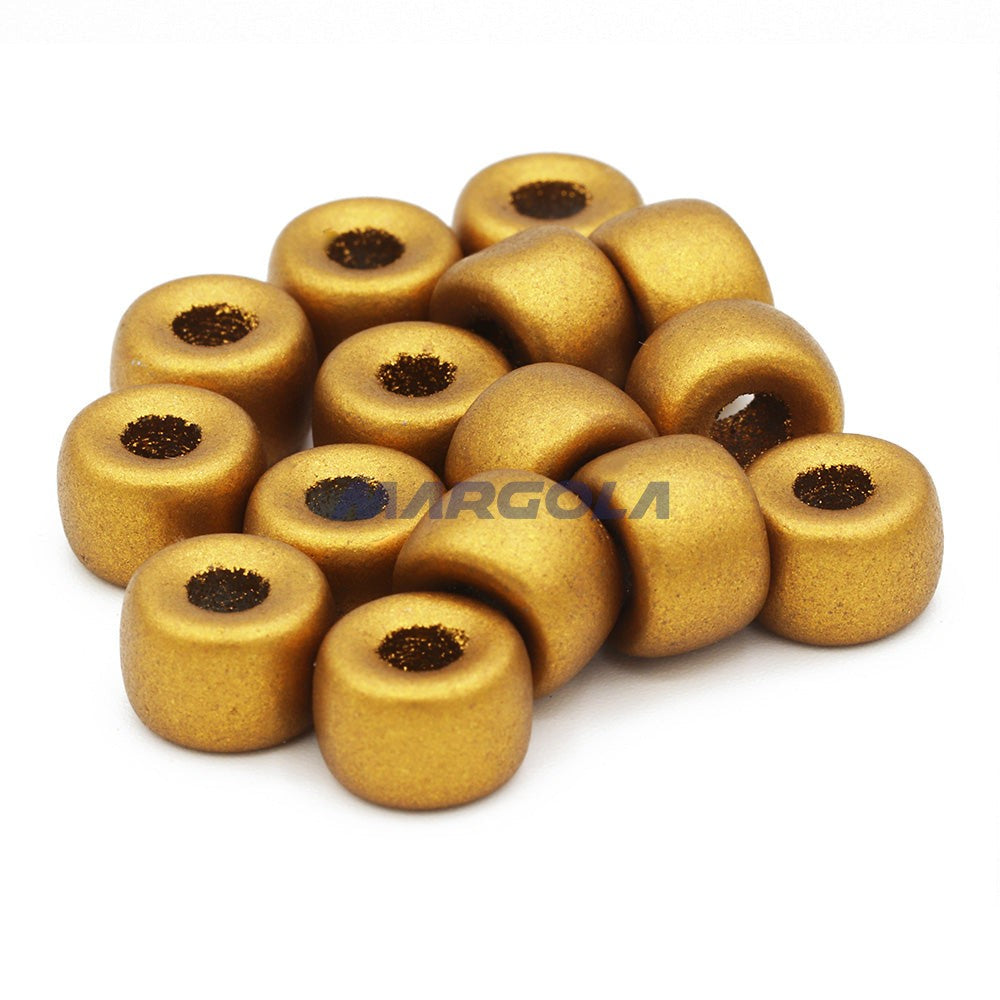 Czech Glass Roller Beads 9mm SOFT BRONZE OPAQUE