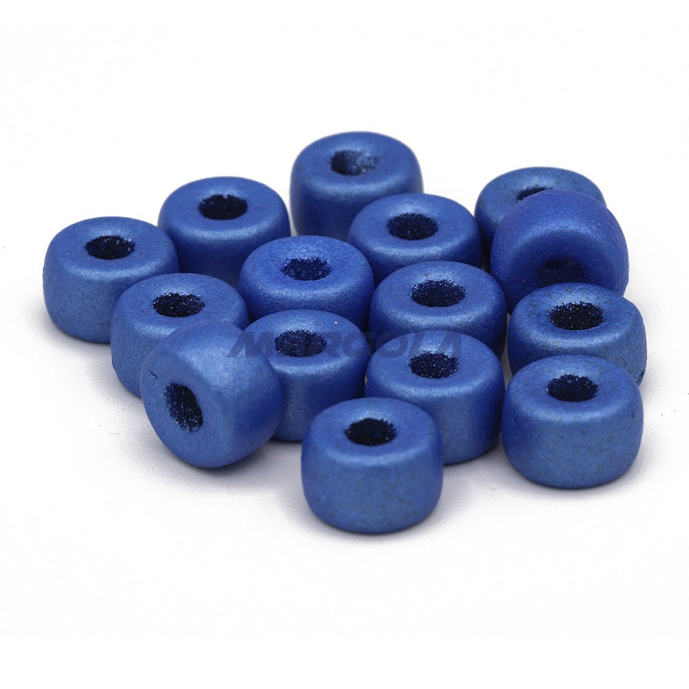 Czech Glass Roller Beads 9mm SOFT SLATE BLUE