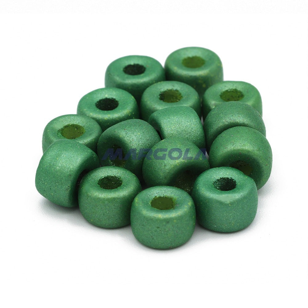 Czech Glass Roller Beads 9mm SOFT GREEN