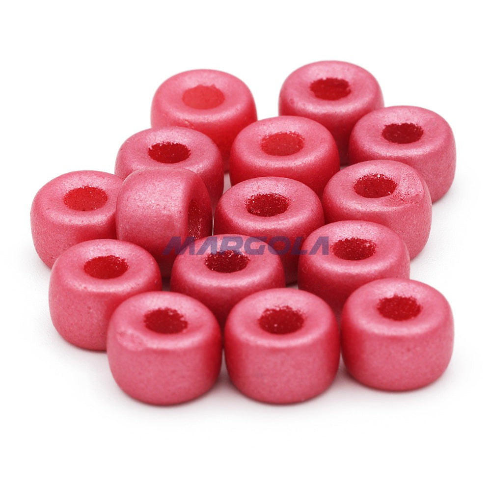 Czech Glass Roller Beads 9mm SOFT RED