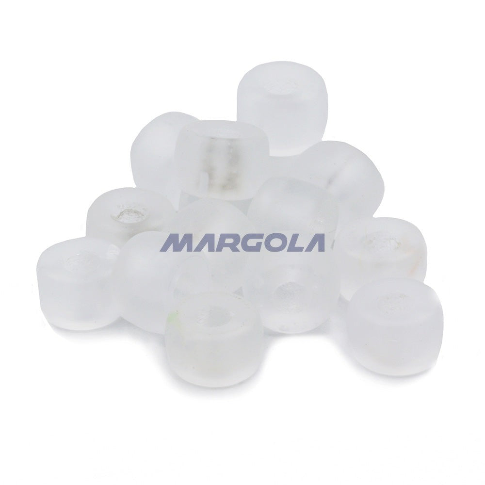 Czech Glass Roller Beads 9mm CRYSTAL TRANSPARENT MATTE