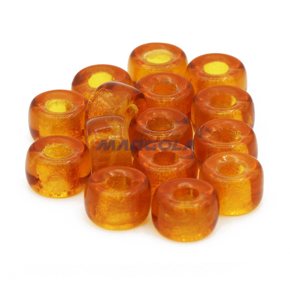 Czech Glass Roller Beads 9mm TOPAZ TRANSPARENT