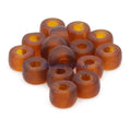 Czech Glass Roller Beads 9mm DARK TOPAZ TRANSPARENT MATTE