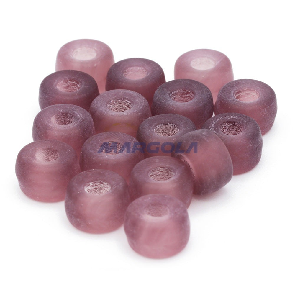 Czech Glass Roller Beads 9mm LIGHT AMETHYST TRANSPARENT MATTE