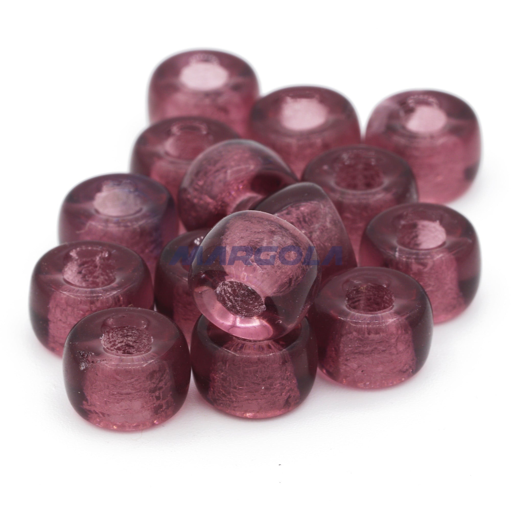 Czech Glass Roller Beads 9mm AMETHYST TRANSPARENT