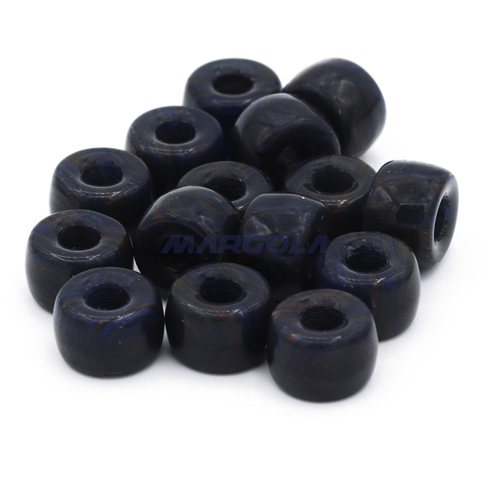 Czech Glass Roller Beads 9mm JET BLACK