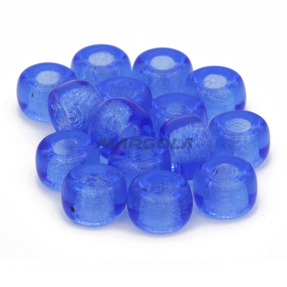 Czech Glass Roller Beads 9mm LIGHT SAPPHIRE TRANSPARENT