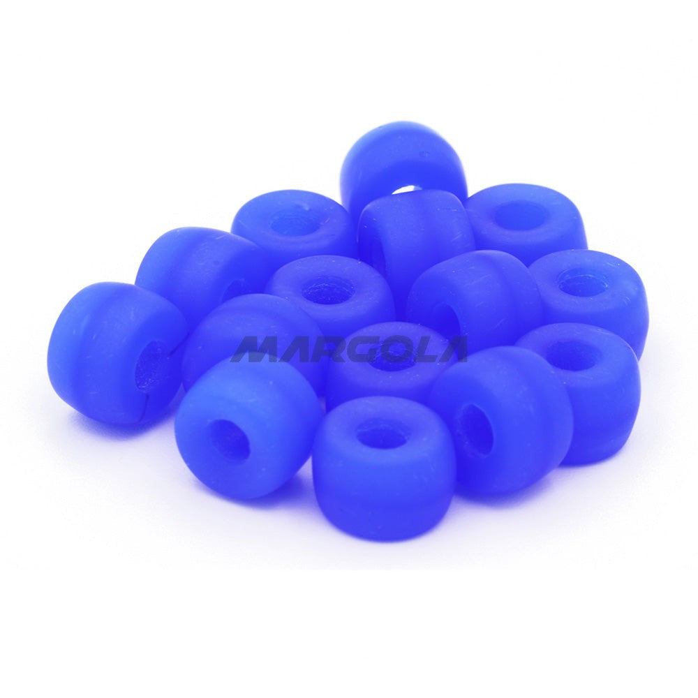 Czech Glass Roller Beads 9mm SAPPHIRE TRANSPARENT MATTE