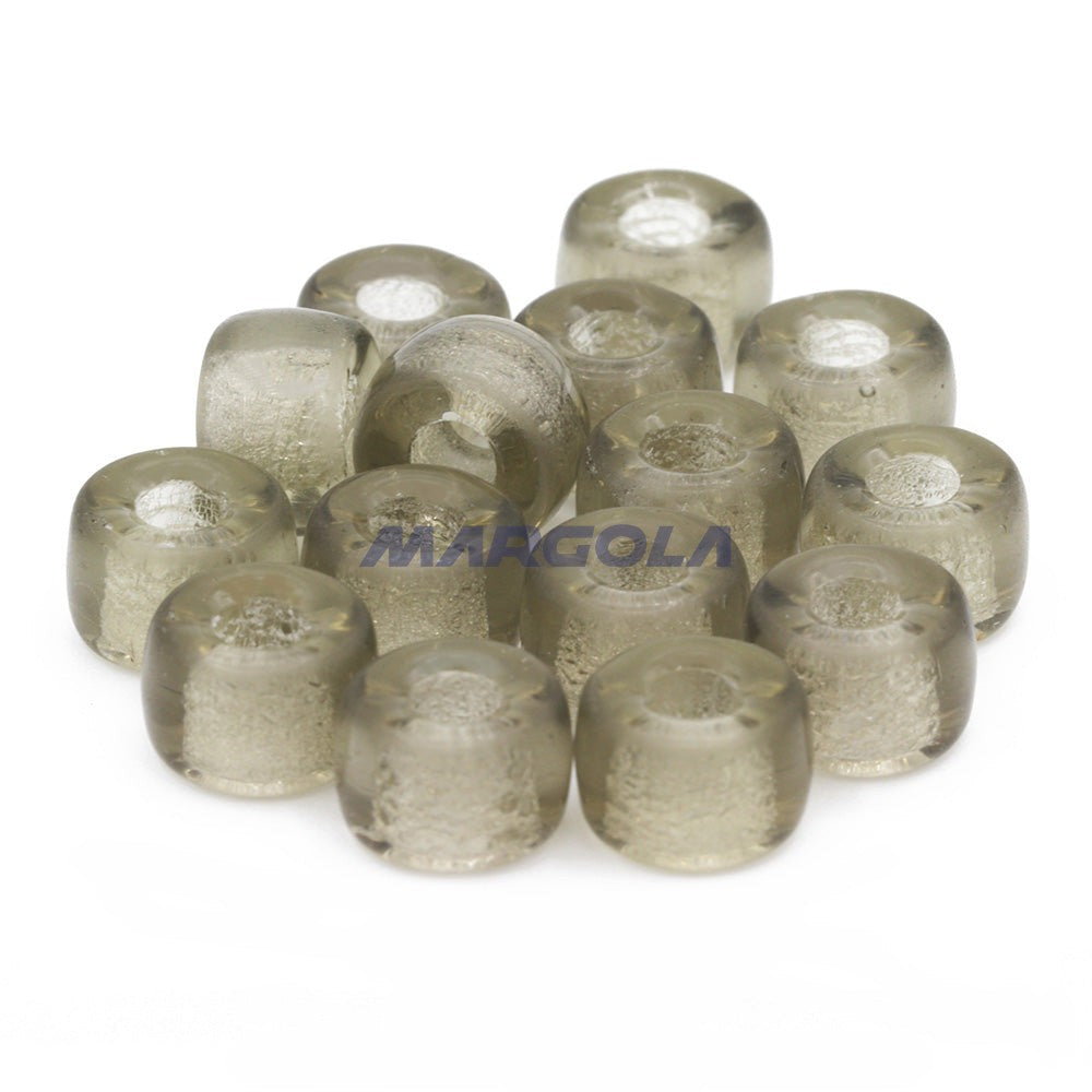 Czech Glass Roller Beads 9mm BLACK DIAMOND TRANSPARENT