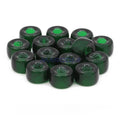 Czech Glass Roller Beads 9mm EMERALD TRANSPARENT