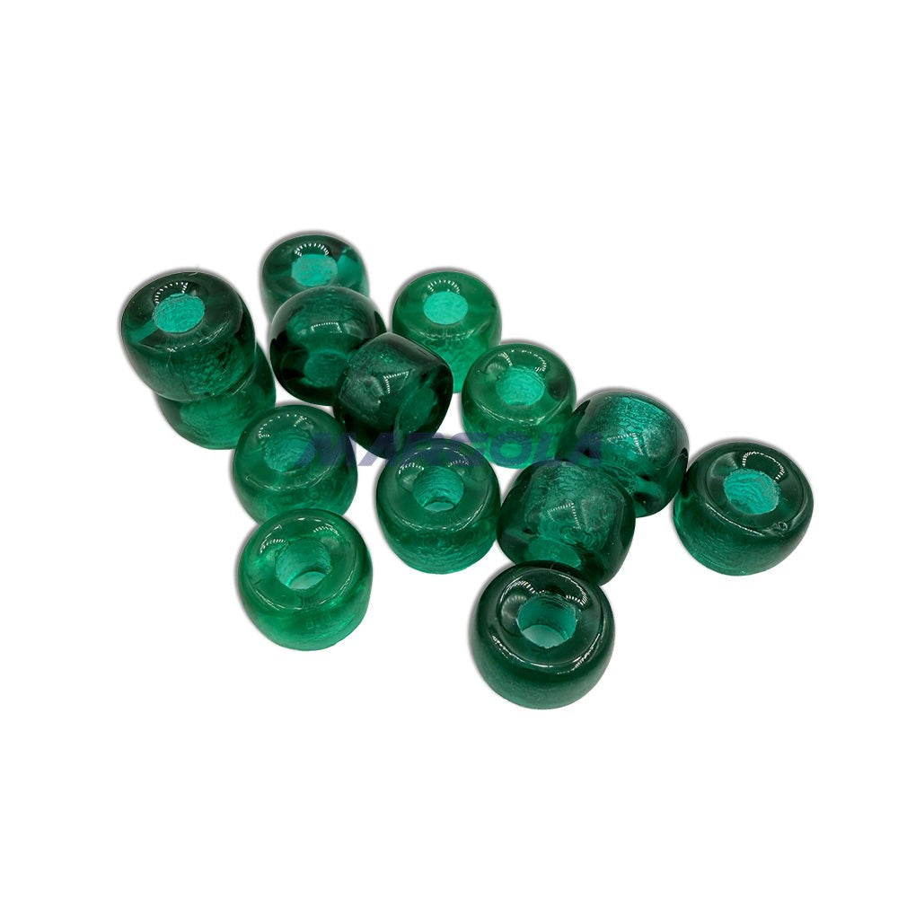Czech Glass Roller Beads 9mm LIGHT TEAL TRANSPARENT