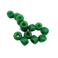 Czech Glass Roller Beads 9mm TRANSLUCENT GREEN ALABASTER GLASS