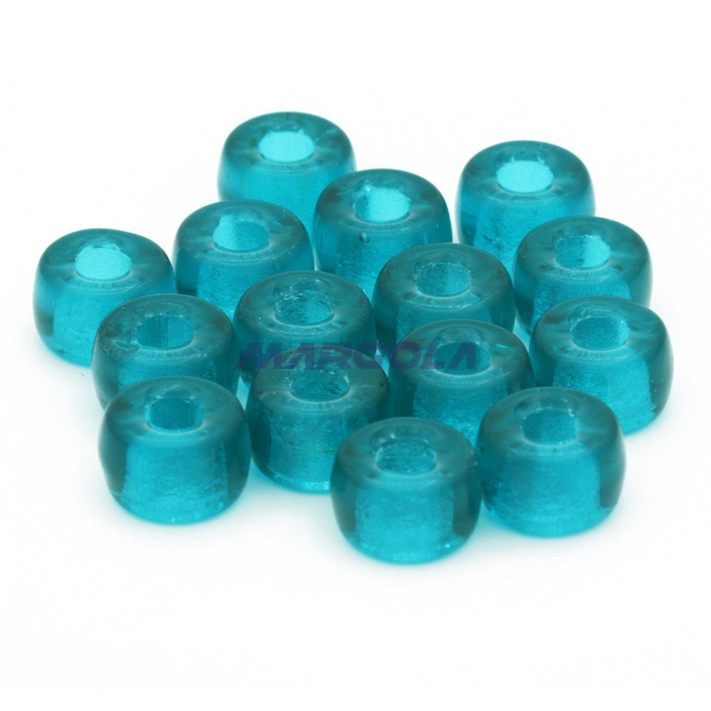Czech Glass Roller Beads 9mm DARK INDICOLITE TRANSPARENT