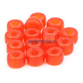 Czech Glass Roller Beads 9mm DARK ORANGE TRANSPARENT