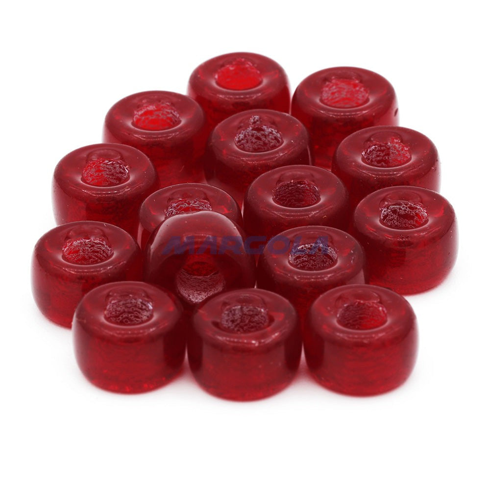 Czech Glass Roller Beads 9mm SIAM RUBY TRANSPARENT
