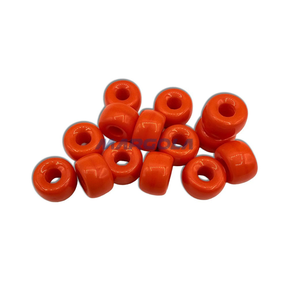 Czech Glass Roller Beads 9mm ORANGE OPAQUE