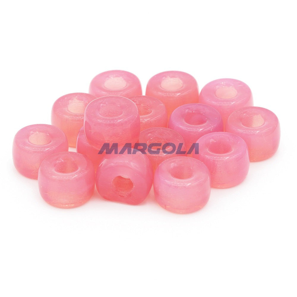 Czech Glass Roller Beads 9mm TRANSLUCENT PINK