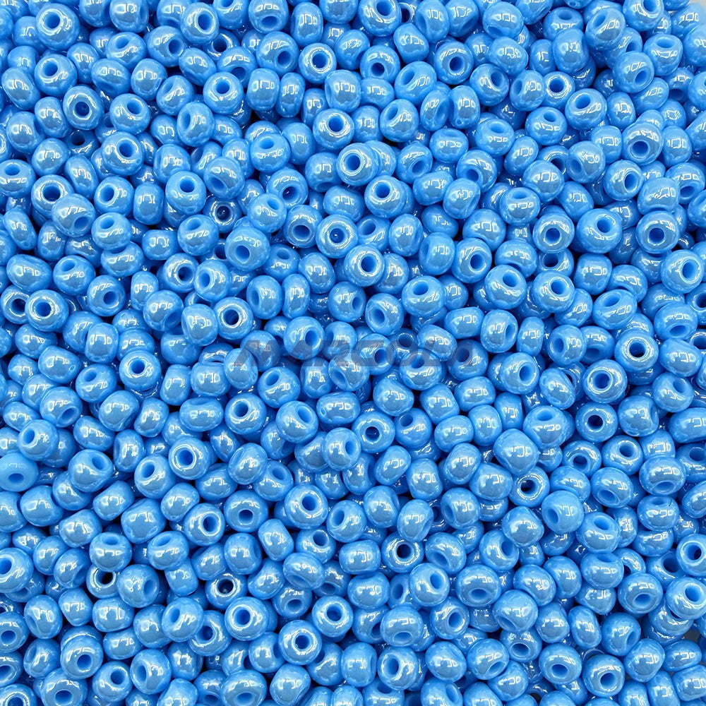 SEED 6/0 LT. TURQUOISE OPAQUE LUSTER PRECIOSA ORNELA BEADS